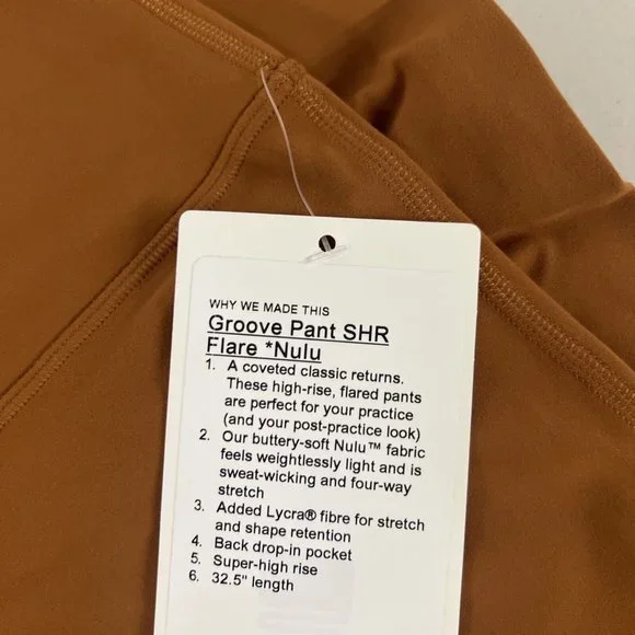 Lululemon Groove Super-High-Rise Flared Pant Nulu Butternut Brown PSL Pumpkin - Picture 10 of 12